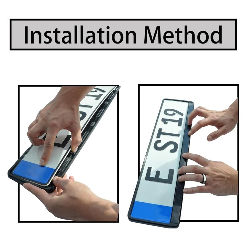 Number Plates Holder  Black License Plates Holder  Mount EU Standard License Plate Frame Cover Anticorrosions Holder