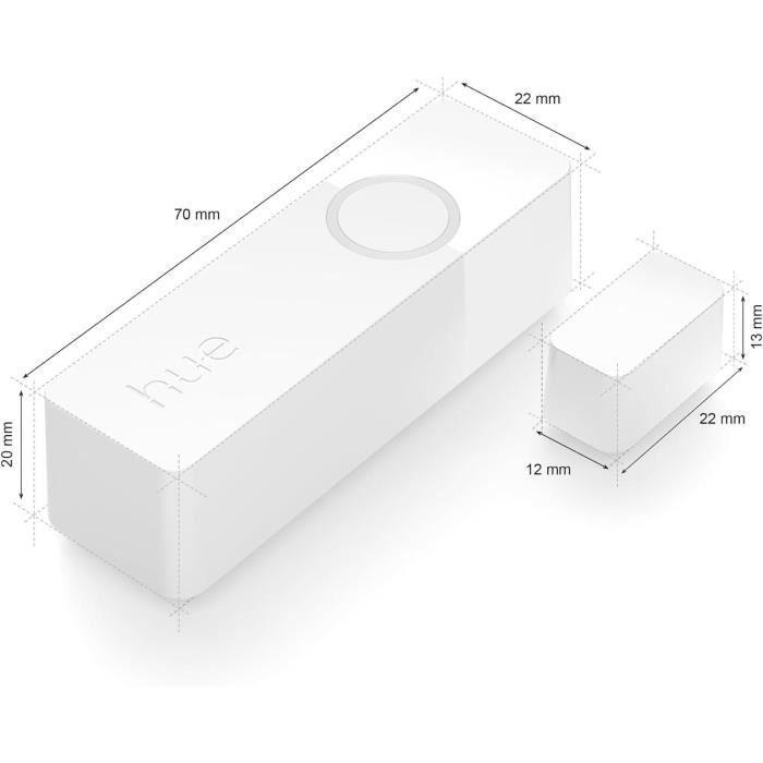 Capteurs de contact - Philips Hue - Secure - x 2 - Porte ou fenêtre - Installation facile - Contrôle depuis l'application - Blanc