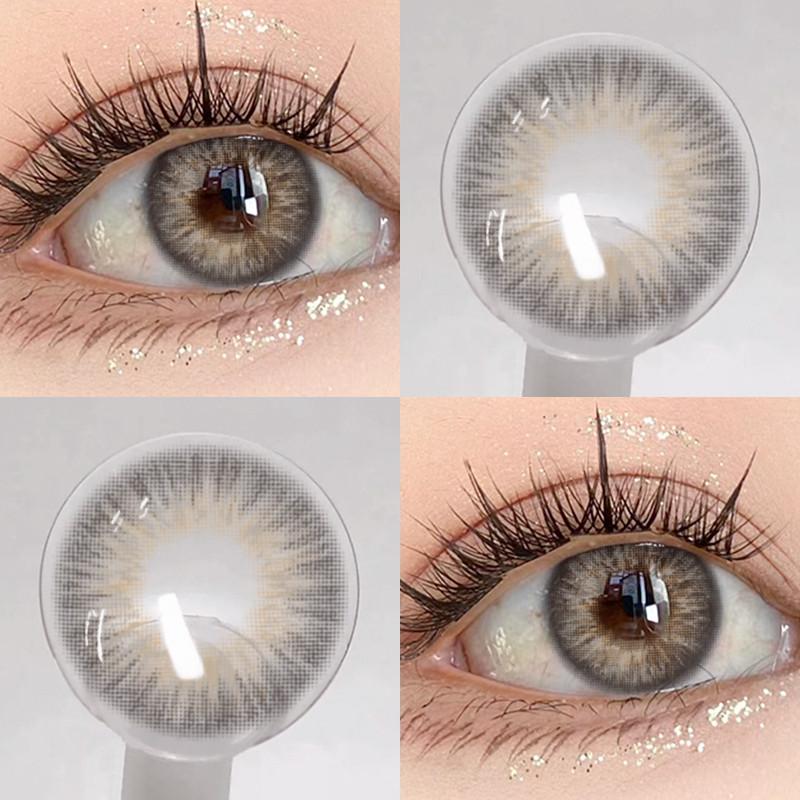 EYESHARE 1 Pair Natural Look Brown Contact Lenses Gray Lenses Eye Makeup Cosmetic Colored Softlens