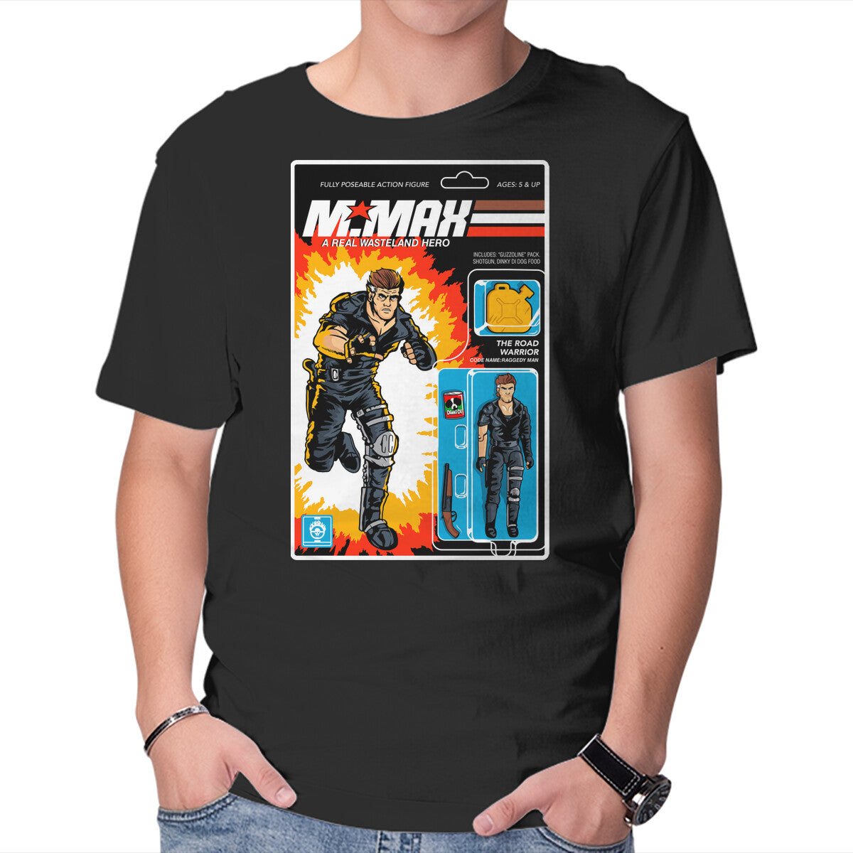 Unisex Crew Neck T-Shirt A Real Wasteland Hero Graphic Short Sleeve Casual Tee XXL