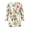 Damenmode Lässig Rundhals Bedrucktes 3/4 T-Shirt Top