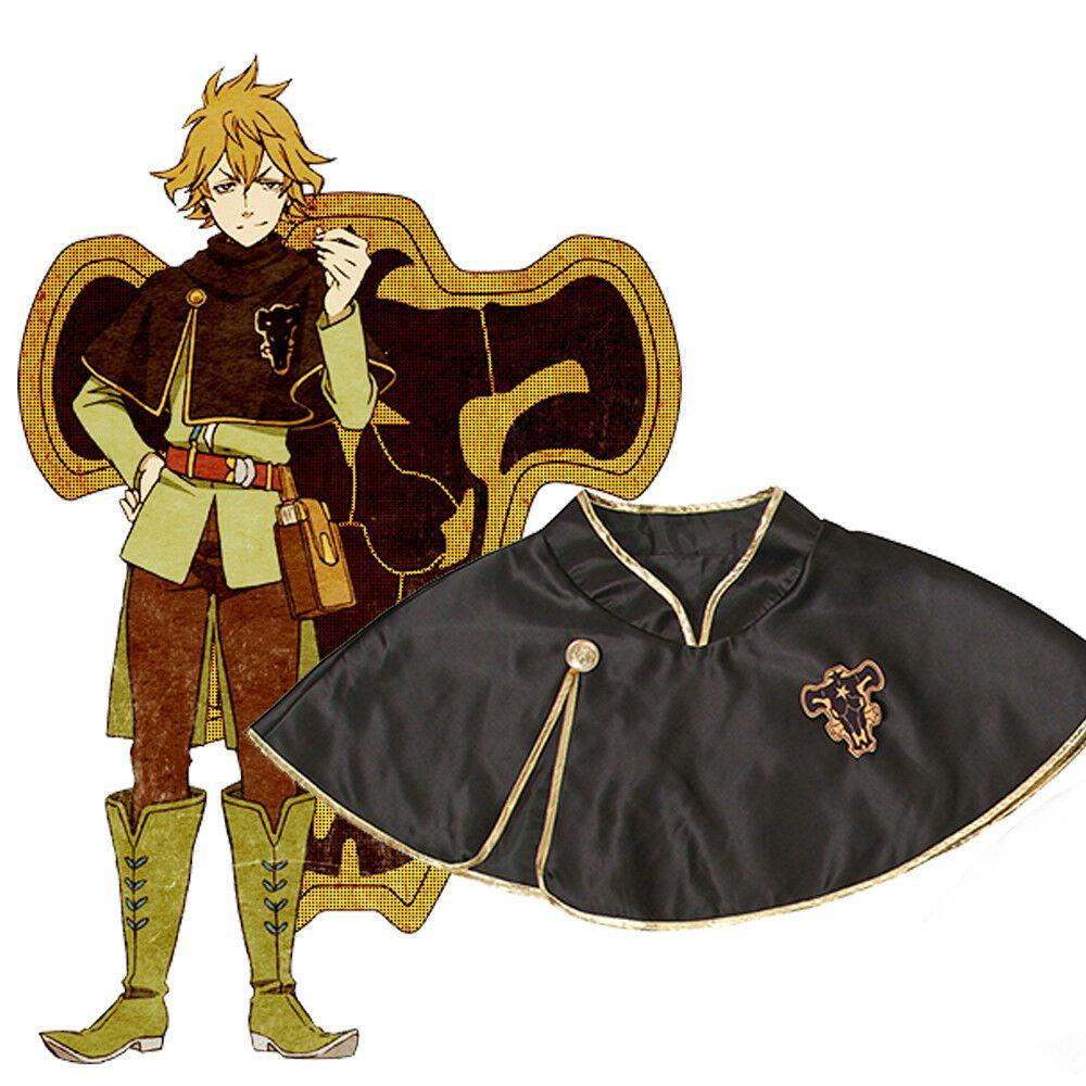 Black Asta Clover Outfit Short Cape Cosplay Costume Unisex Halloween Party Gift