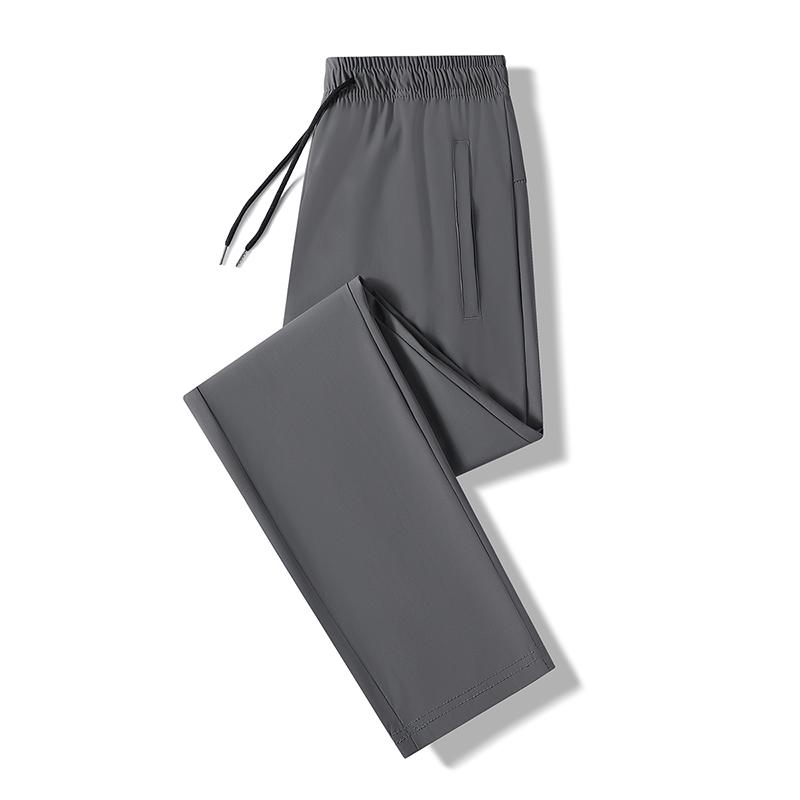 8XL Spring And Summer Long Pants, Ice Silk Pants, Loose, Quick Drying, Lightweight, Breathable Men s Ice Silk Casual Pants 2XL