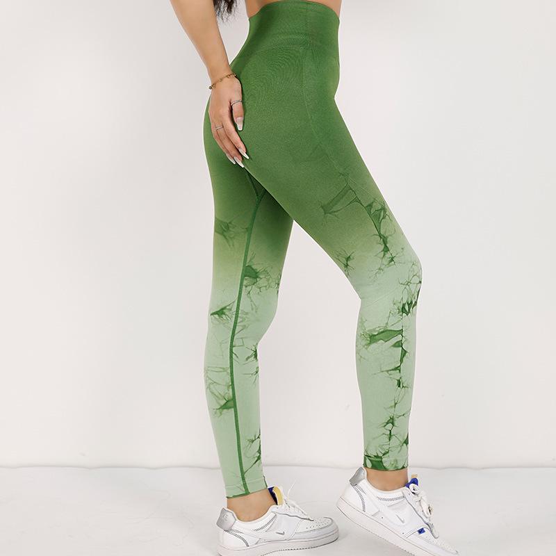 Gradient Tie-Dye Seamless Yoga Set: Camisole Bra & High-Waisted Hip-Lifting Capris