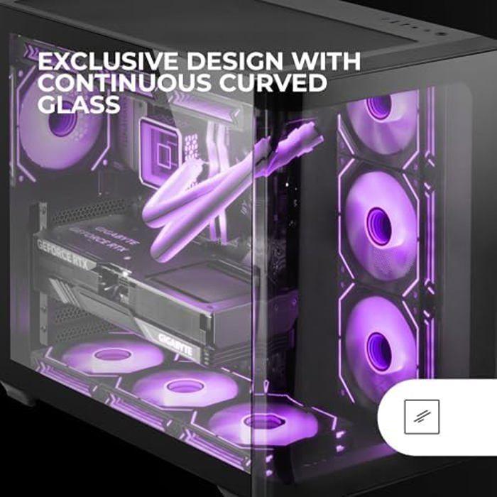 ATX Gaming Case - Mars Gaming - MC-Fusion - Curved Glass - Optimal Cooling - Dual Chamber