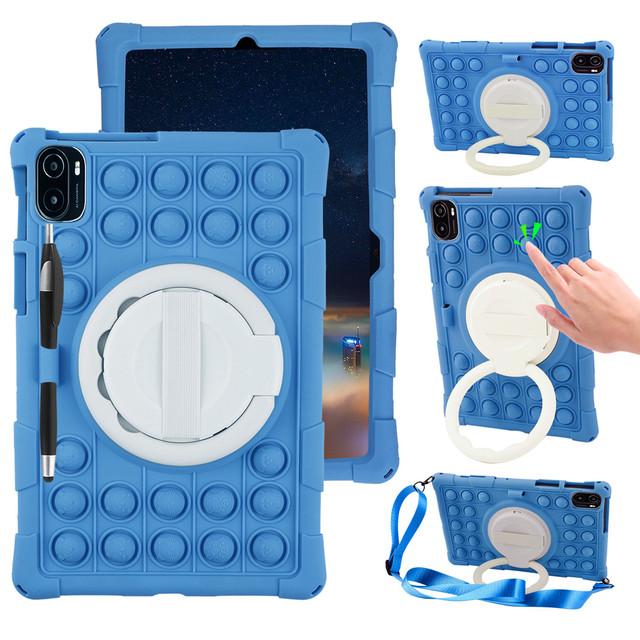 For Xiaomi Mi Pad 5 6 Pro Case Soft Bubble Silicon Kids Handle Cover For MiPad 5 Pro 2021 11 Inch Tablet Stand Case Shoulder Strap