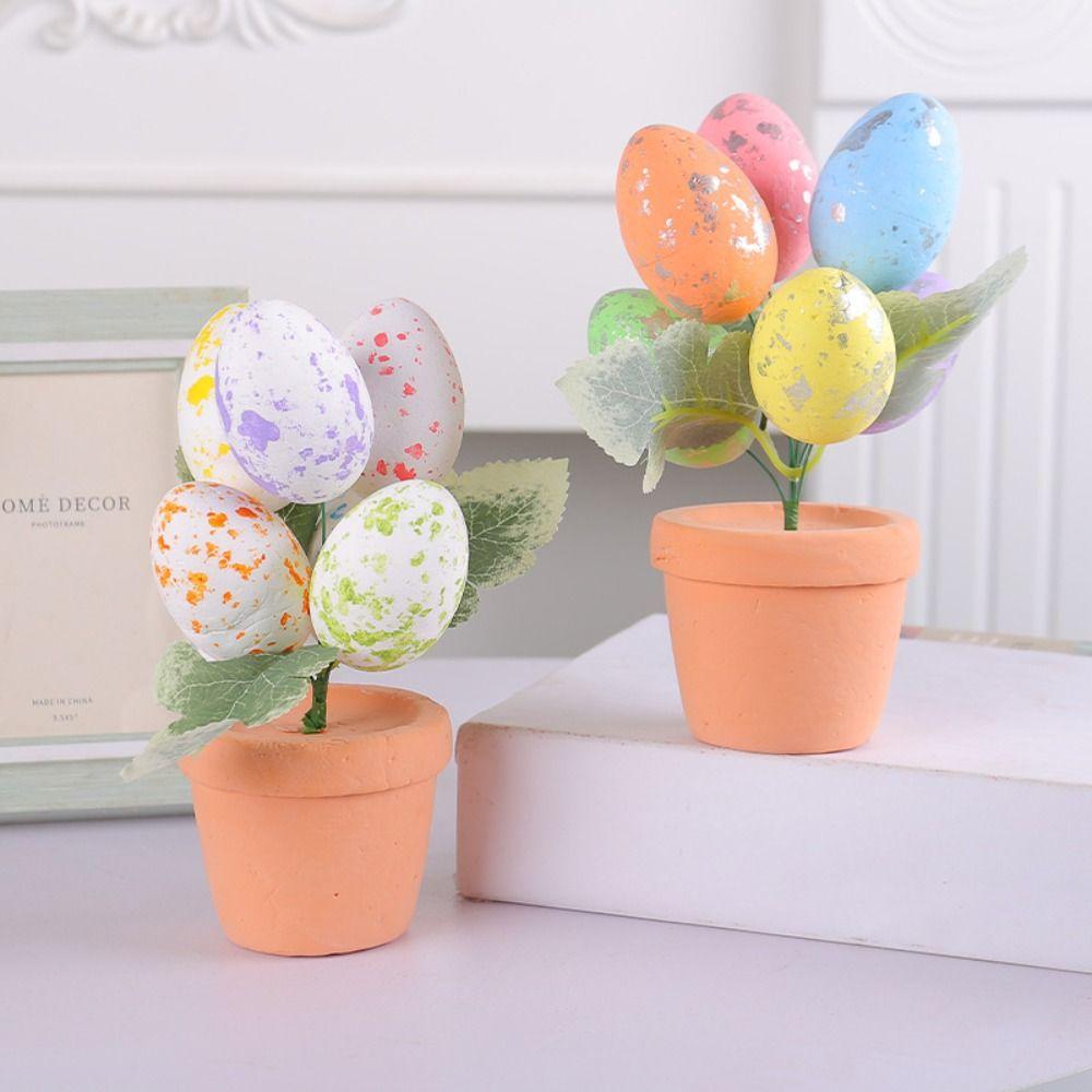 Easter Day Easter Egg Tree Foam Egg Spotted Eggs Easter Decorations Simulated Eggs Speckled Eggs Bonsai Easter Party