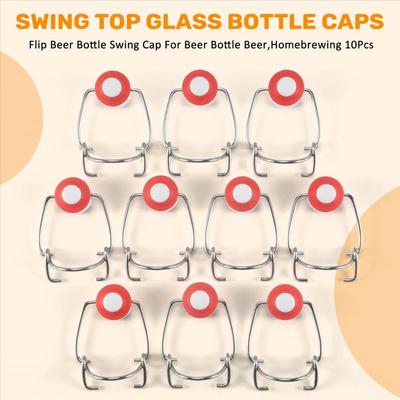 8Pcs New Beer Flip Top Bottles Cap Flip Swing Cap Portable Wine Stopper Plastic Bar Tool Bottle Sealer Lid