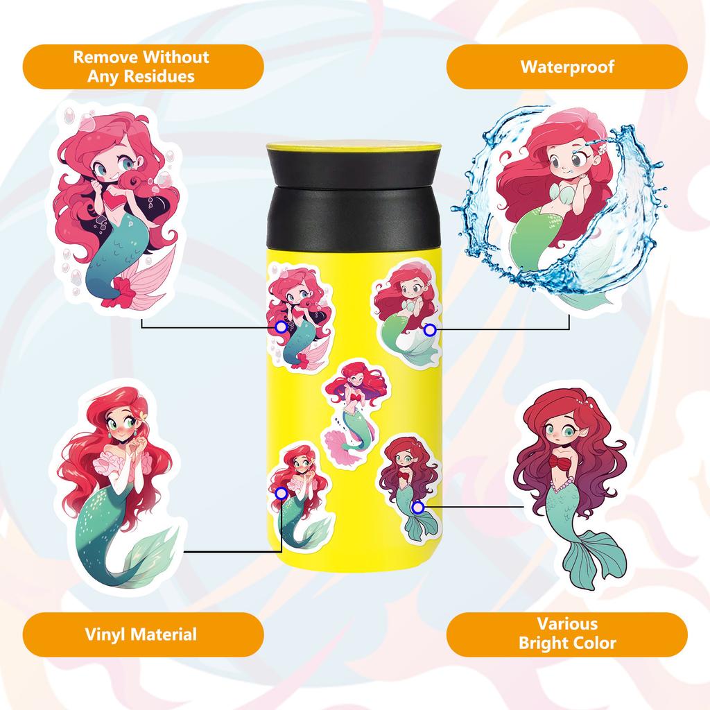 50 Colorful Cartoon Princess Stickers European and American Children Cartoon Baby Girl Kindergarten Reward Princess Collection