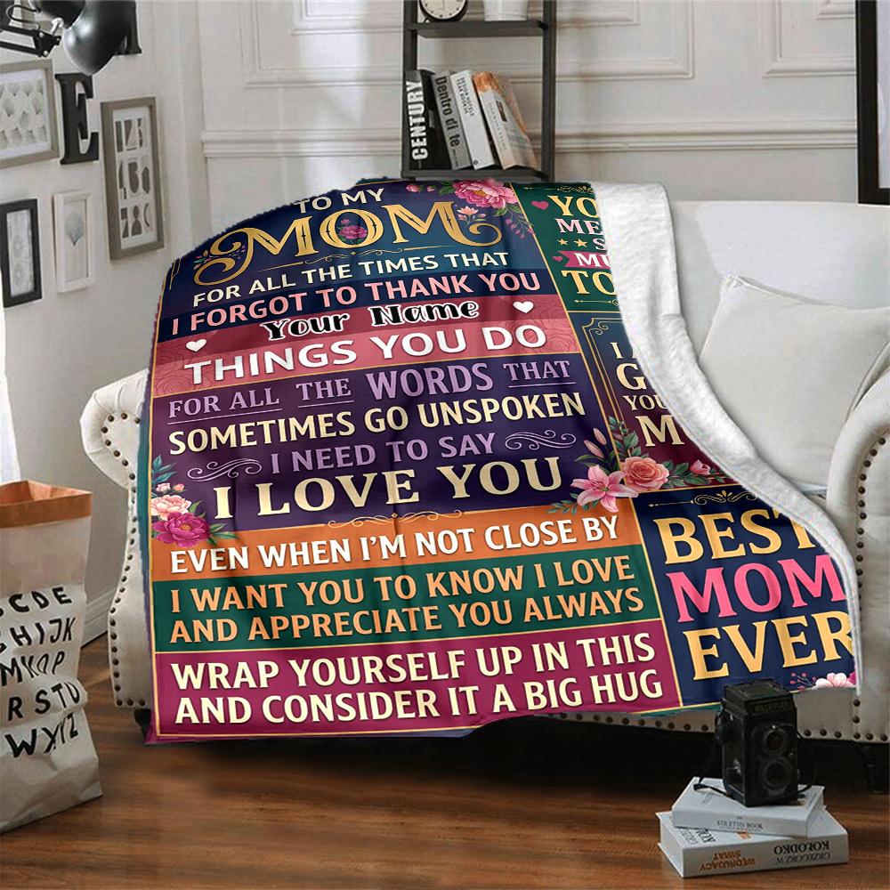 Mom'S Love Appreciation Blanket Warmthful Decor Great For Sofa Couch Office Bed Picnics Four Seasons Multipurpose Digital Print Birthday Christmas