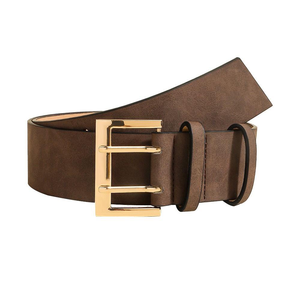 Trendy Suede Leather Wide Belt Casual Business Waist Strap Retro Pin Buckle Waistband  Gifts