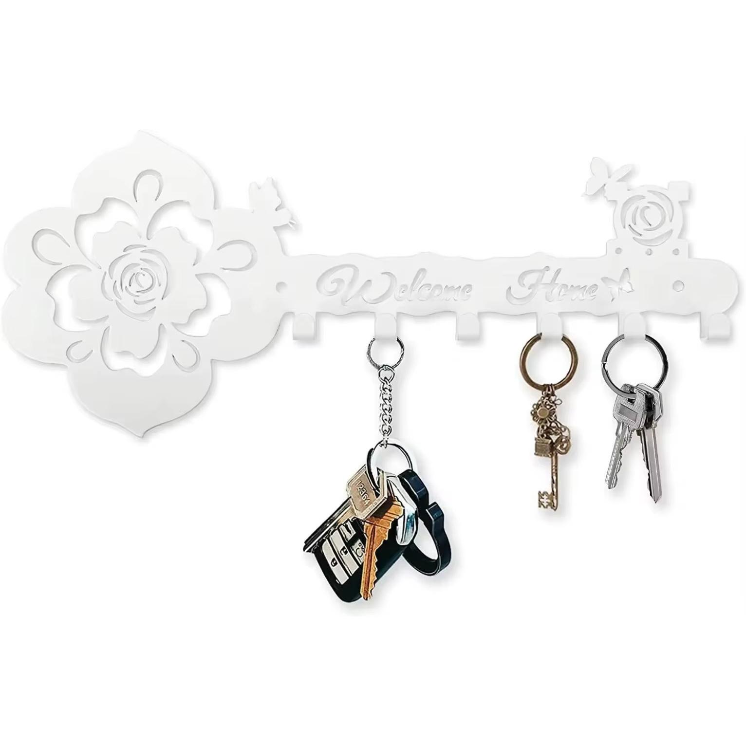 

1 шт. Маленький черный знак для прихожей «Добро пожаловать домой», вешалки для ключей, настенные стойки для гостиной/украшения дома белый