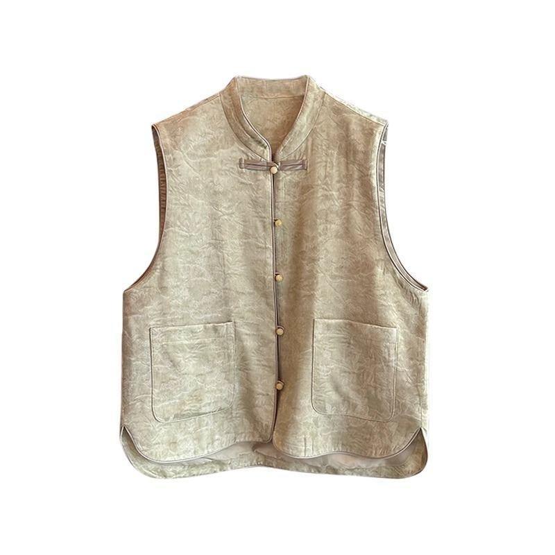 

2025 новый жаккардовый жилет жилет тонкий топ хаки жилет жилет женский 3XL (recommended 138-75kg)