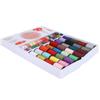 64 Rolls Portable Sewing Box Thread Spools Scissor Needles Accessories Set for Hand Stitching Embroidery Craft