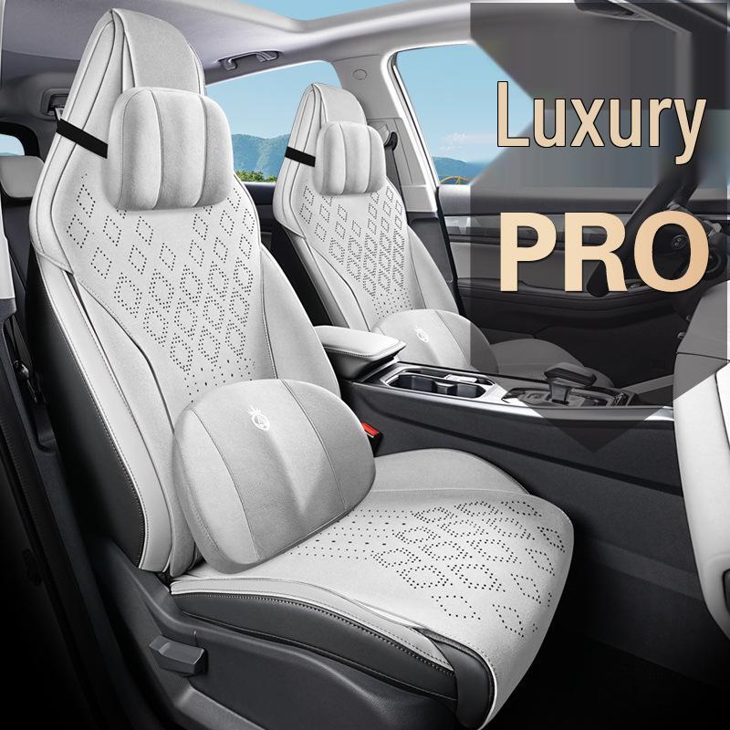 Hao Yue PRO Full Leather Car Seat Cushion - Universal, Four Seasons, Half-Pack