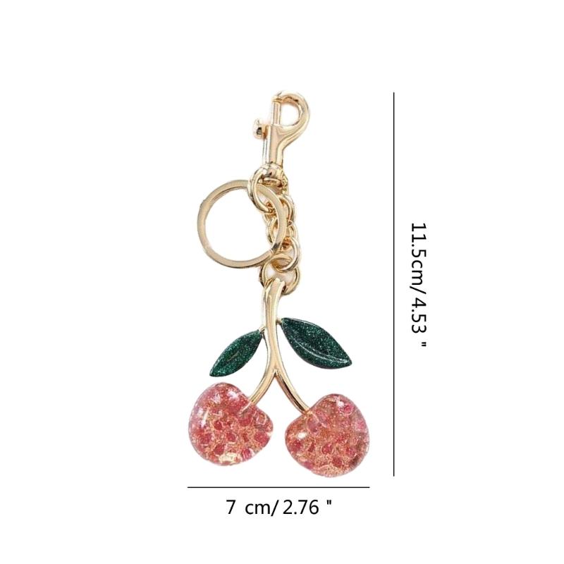 Stylish Cherry Pendnat Keychain Bag Charm Eye Catching Cherry Keychain Accessory Fashionable Hangings Decoration