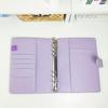 A5 Macaron Solid Color PU Leather Loose-Leaf Notebook Planner - Simple Business Style