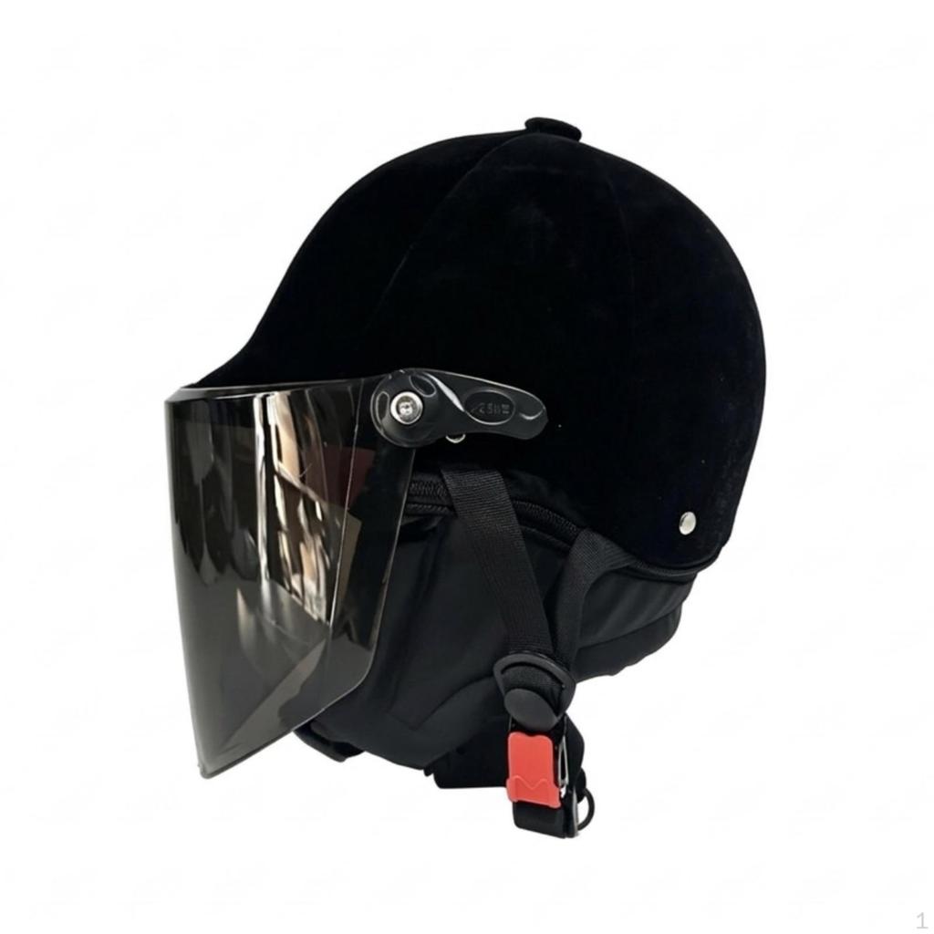 Casco da equitazione in velluto a copertura totale per cavalli, con cinturino regolabile, per cavalieri, fantini,