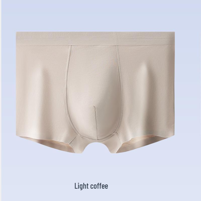 Men's 60s Modal Seamless Boxer Briefs: Comfortable, Breathable, Antibacterial Crotch.