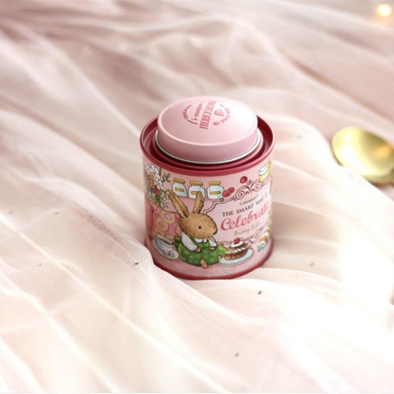 Cartoon Jellycat Rabbit Suitcase Storage Tin Candy Cookie Box Round Metal Jewelry Organizer For Wedding Birthday Party Gift Box