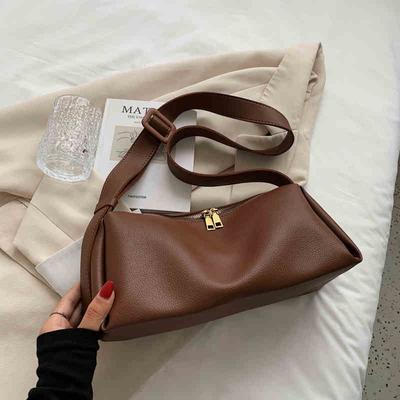 Women's Shoulder Bags Autumn Winter Texture Solid Color Commuting Handbags Vintage Casual Large Capacity Ladies Crossbody Bag