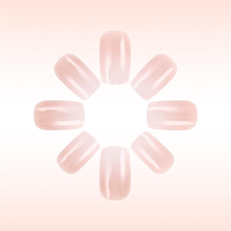 24x Glänzende Vollabdeckende Falsche Nägel Kurz Quadratisch Press-On Nägel Gradient Aufklebbare Nägel Einfache Künstliche Acryl-Nägel