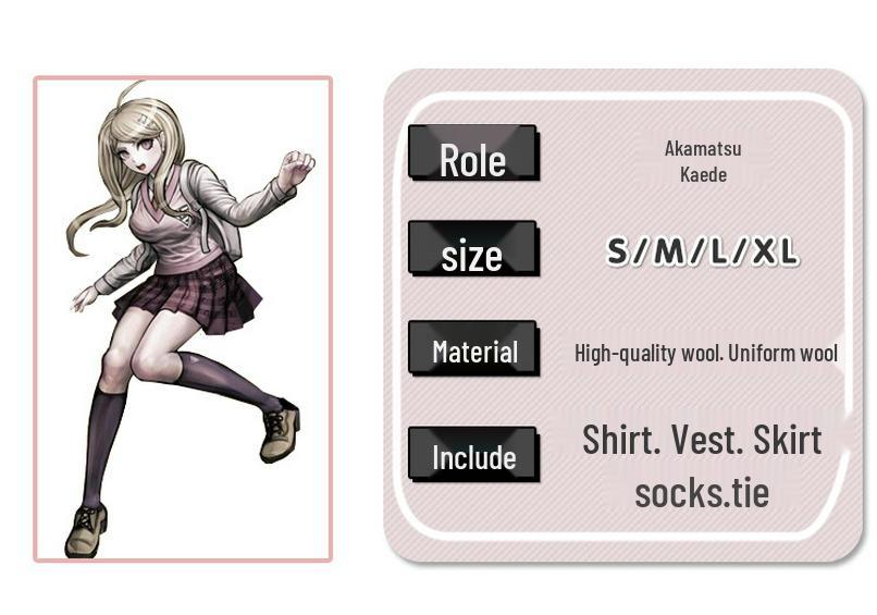 Danganronpa V3 Akamatsu Kaede Cosplay Schuluniform