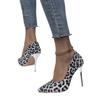 Large Size Spring and Autumn New European Fashion Leopard Print High Heels Women's Shoes Pointed Thin Heels Single Shoes