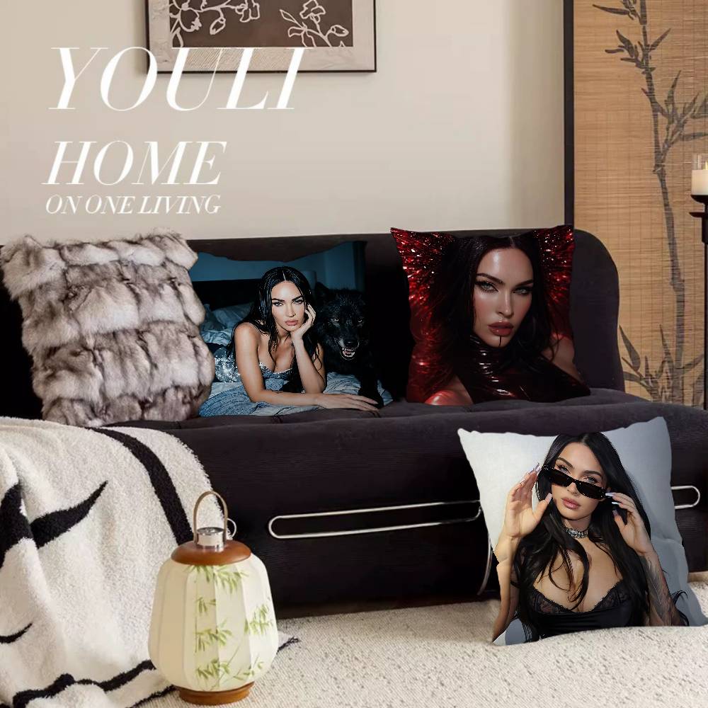 American Actress M-Megan Fox Lucky Dragon Pillow Cover Sofa Cushion Cover Home Room Decoration Children Gift