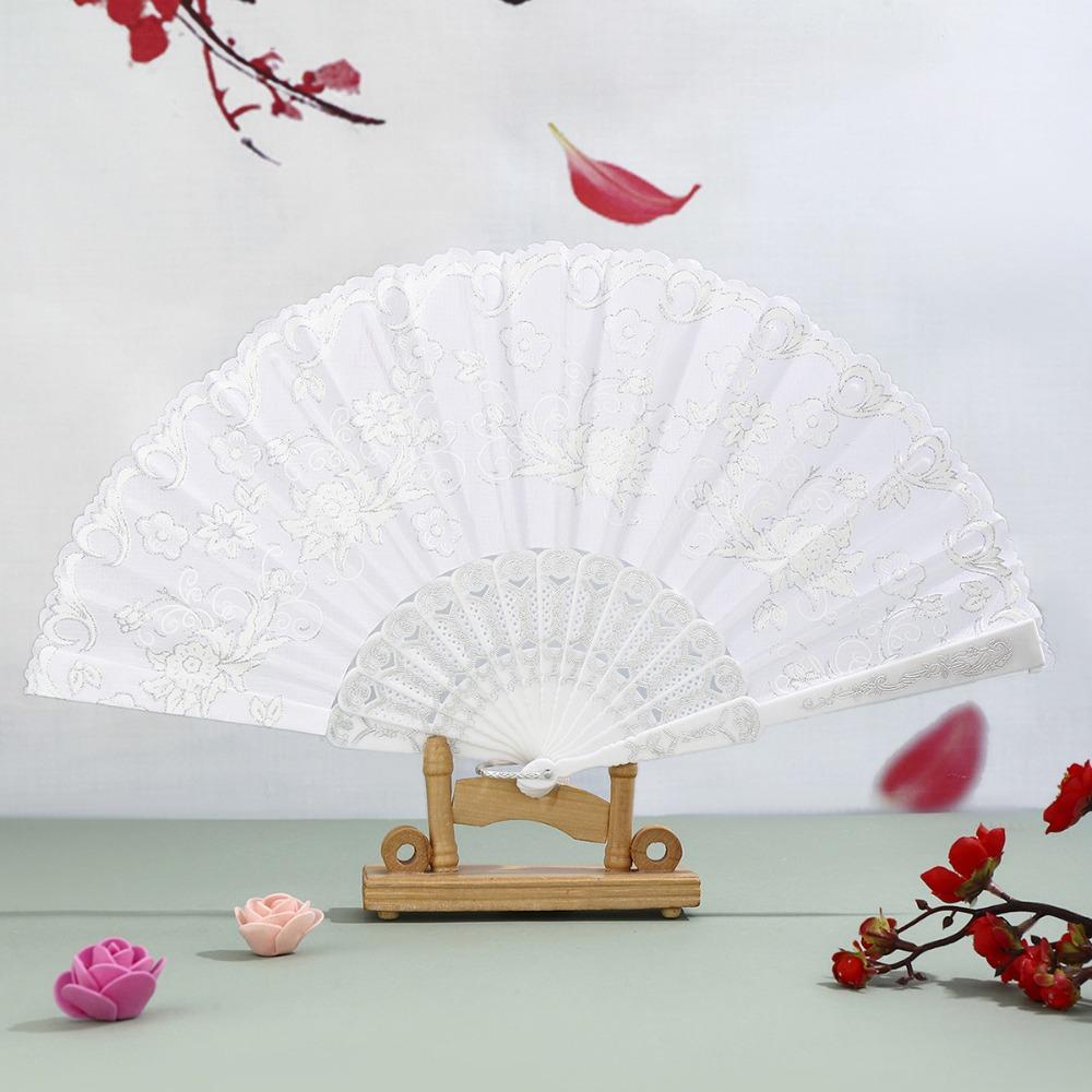 

Portable Vintage Style Silk Hand Fan with Tassel Floral Pattern Folding Fan Decorative Handmade Dance Fan Wedding Party