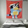 Bluey Animation Wall Hanging Printed Fabric Blanket Decorative Tapestries for Bedroom Living Room Home Decor