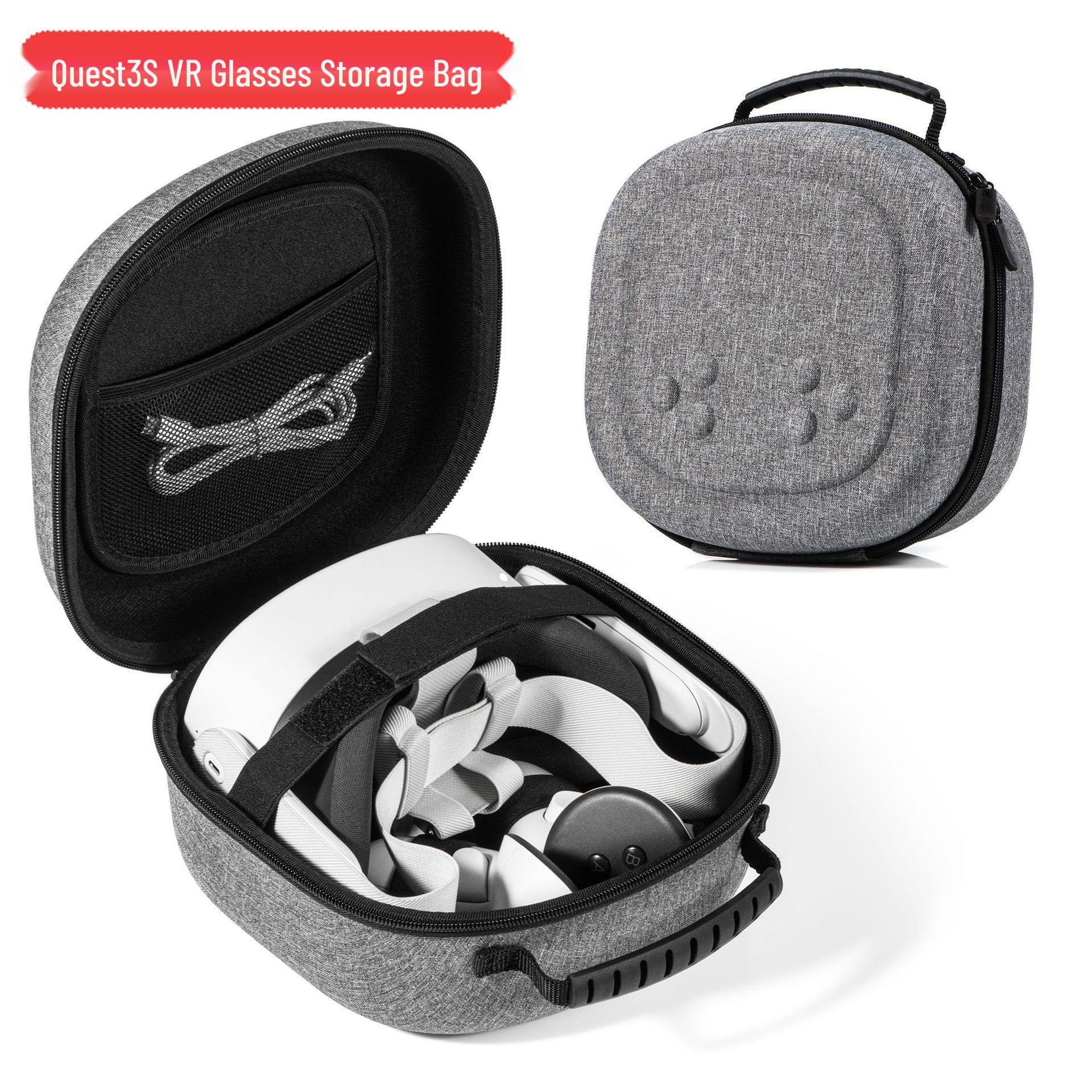 

Жесткий кейс из EVA для хранения VR-очков Meta Quest 3 для Quest 3/VisionPro Gray Universal VR Bag 23*23*12