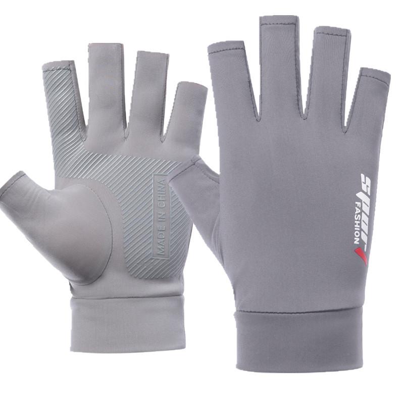 Sunscreen gloves summer ice silk driving cycling fishing non-slip breathable