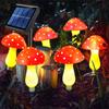 Solar Outdoor Lights Festoon LED Multicolor Mushroom Light String Wedding Camping Party Summer Garden Yard Balcony Decoration