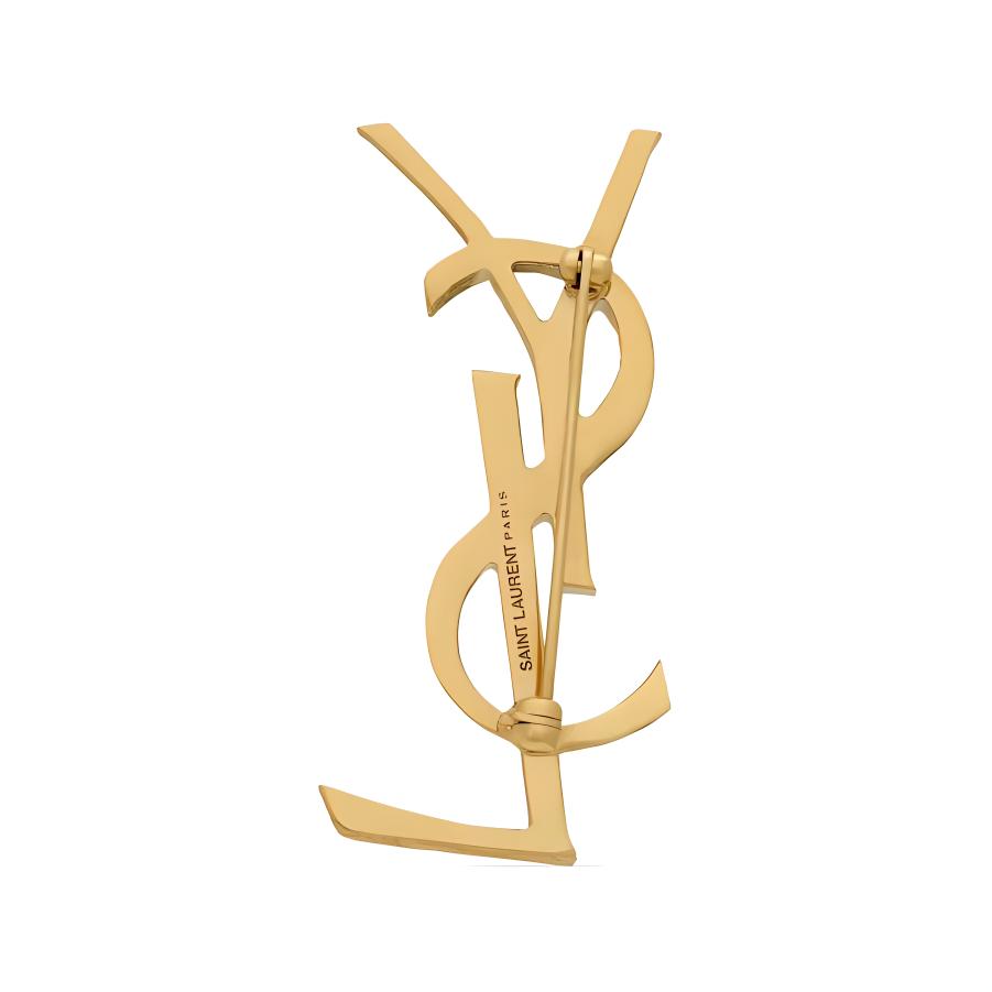Saint Laurent Strukturierte Messingbrosche Damen Accessoires Gold 748486Y15008007
