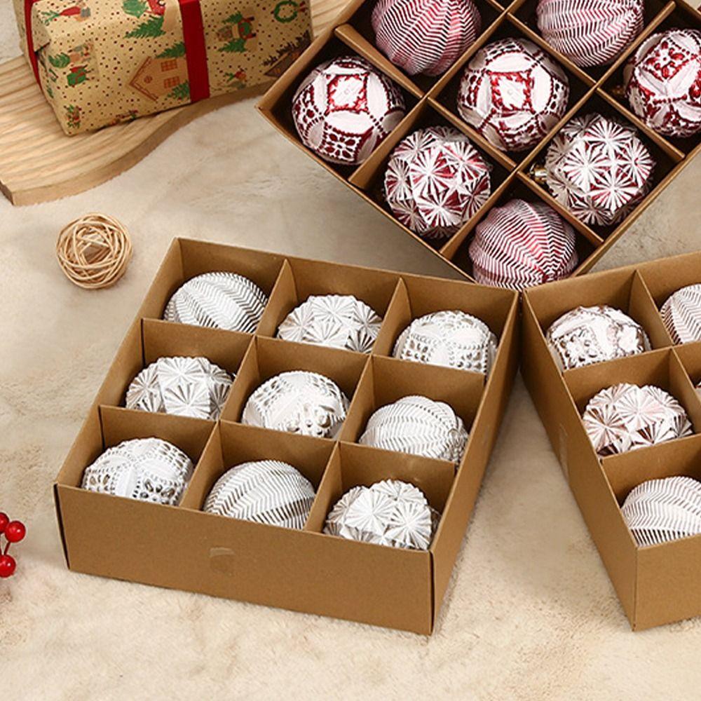 9pcs Shatterproof Electroplated Hanging Balls 8cm Christmas Tree Ornaments  Home Xmas Decor