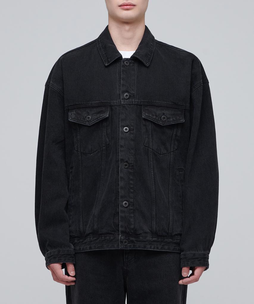 Musinsa Standard Oversized Denim Trucker Jacket [Washed Black]