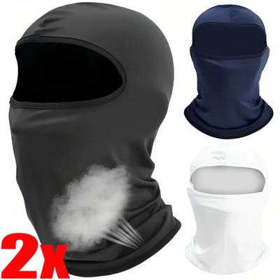 Pasamontañas de ciclismo unisex, 1/2 piezas, transpirable, de seda de hielo, para montar en motocicleta, mascarilla deportiva, protección para el cuello, protector solar de verano