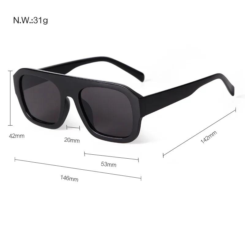 Vintage Yellow Oversized Square Sunglasses Women Men Luxury Designer Flat Top Tortoiseshell Sunglasses Lentes  Mujer S3917