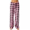 Women's Plaid Pajama Pants - Comfortable Elastic Waist Sleep Bottoms with Drawstring