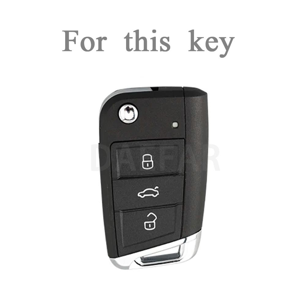 Key Case Cover for VW Golf 7 GTI POLO Touran Tiguan Skoda Octavia Rapid Kodiaq Fabia Seat Ibiza Leon Ateca Arona T-Cross T-Roc