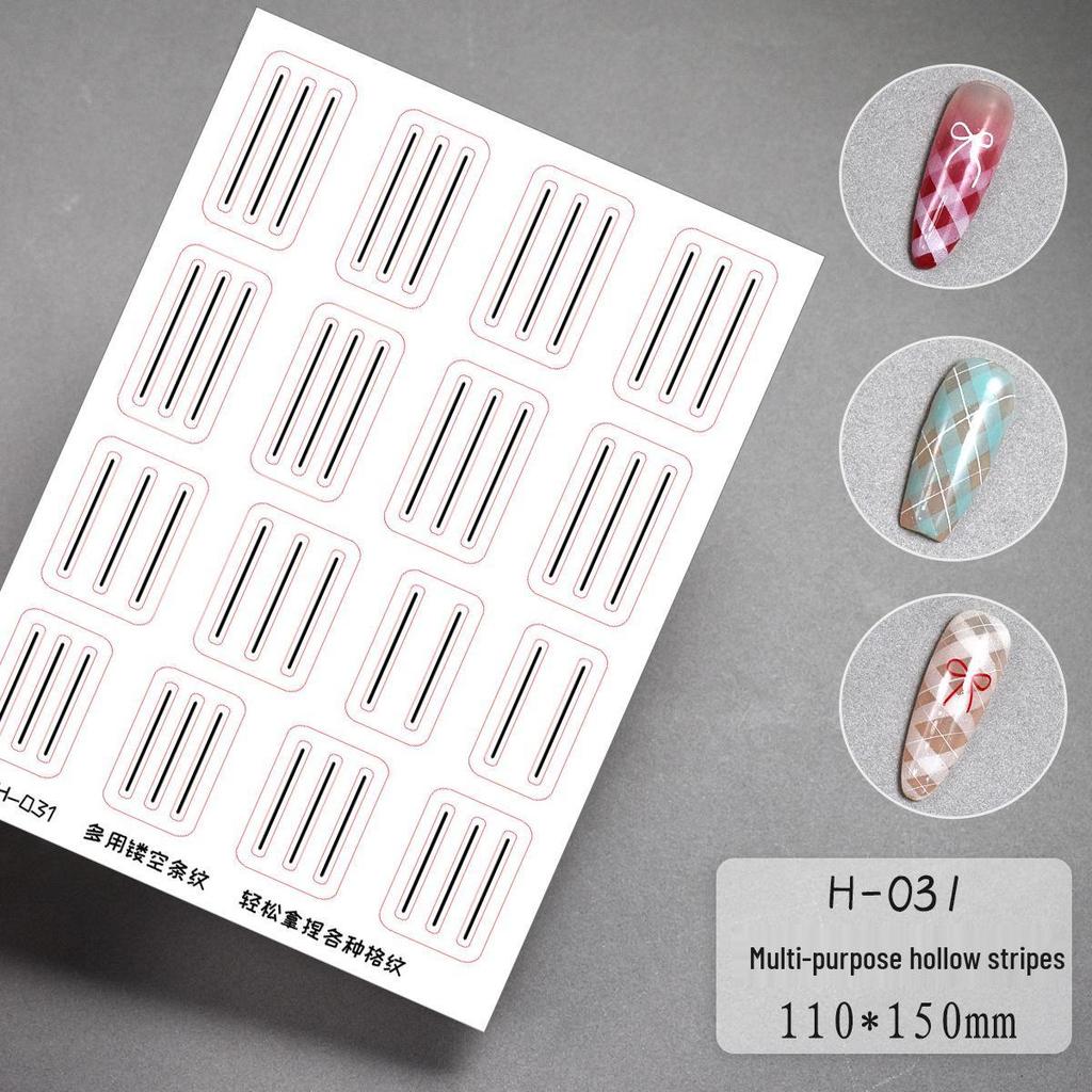 Transparent Multi-Purpose French Manicure Template Stickers with Art Lattice Pattern