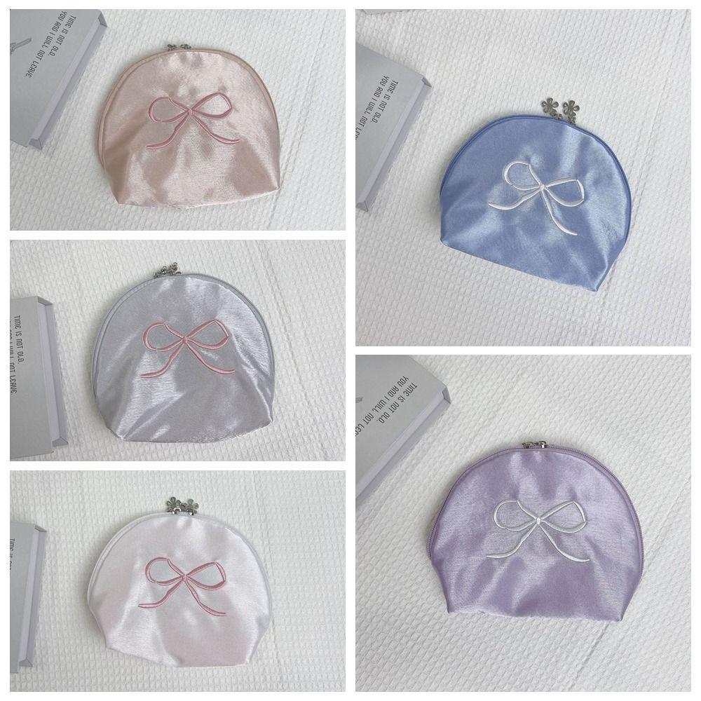 Portable Bow Purse Korean Style Cosmetic Bag Practical Sanitary Napkin Storage Bag  Women