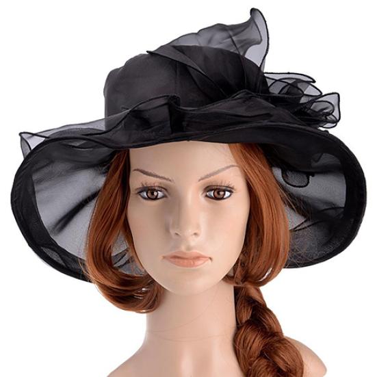 Women's Fashion Large Wide Brim Sun Screen Hat Summer Flat Flower Beach Cap