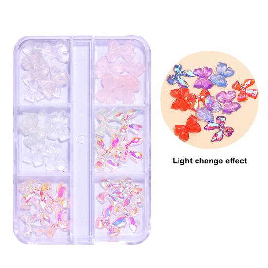 Stilvolle Nageldekoration Lebendige Farbwechselnde Schleife