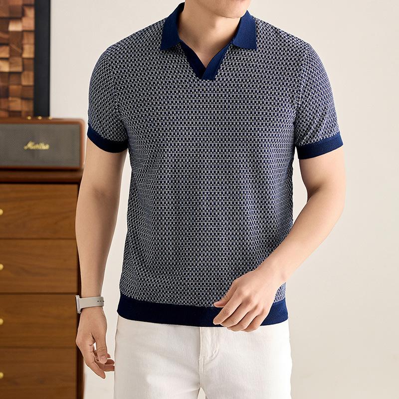 Summer100% Cotton Short Sleevepolo Casual Loose Fit Breathable T-Shirt Versatile M