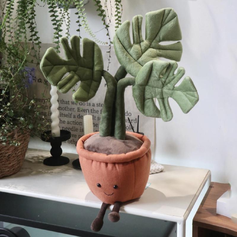 Jellycat Natural Style Plush Potted Plant Dustproof Short Velvet For Living Room