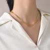 Vnox Klassischer Goldplattierter Choker aus Edelstahl, Trendiges Mehrfach-Kettenglied-Halskette für Damen, Täglicher Schmuck 40+5cm Länge