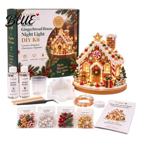 Family Craft Night Kit with Light DIY Christmas Tree Activity Resin Kit Epoxy Mold LED