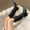 New Stretch Soft Leather Women Over The Knee High Boots Pointed Toe Shoes Autumn Winter Thick Heel Ladies Long Booties